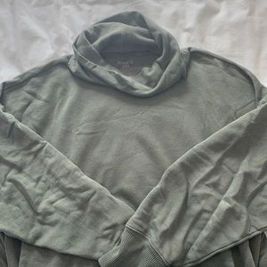 Green oversized turtleneck hoodie